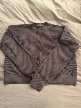 lululemon athletica Gray Knit Crewneck Sweater